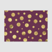 Burgundy Gold Waterverf Polka Dots Tissuepapier (Voorkant)