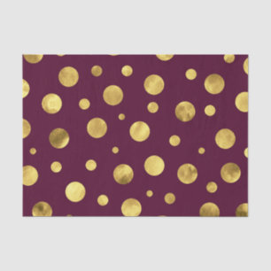 Burgundy Gold Waterverf Polka Dots Tissuepapier
