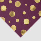 Burgundy Gold Waterverf Polka Dots Tissuepapier (Detail)