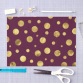 Burgundy Gold Waterverf Polka Dots Tissuepapier (Craft)