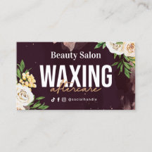 Burgundy Gold Waxing Aftercare Card