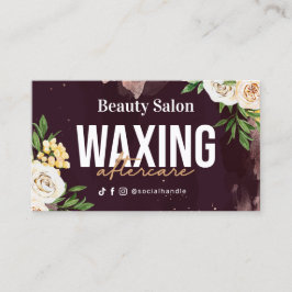 Burgundy Gold Waxing Aftercare Card Visitekaartje