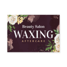 Burgundy Gold Waxing Aftercare Card