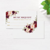 Burgundy Gold Wedding Music Song Request Kaart B (Bureau)