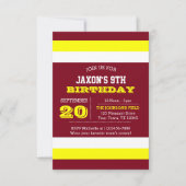 Burgundy Gold White Team Birthday Invitation Kaart (Voorkant)
