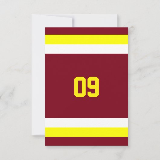 Burgundy Gold White Team Birthday Invitation Kaart (Achterkant)