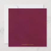Burgundy Gold Wine Stain Rings Wedding Invitation Kaart (Achterkant)