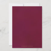 Burgundy Gold Wine Stain Verloving Invitation Kaart (Achterkant)