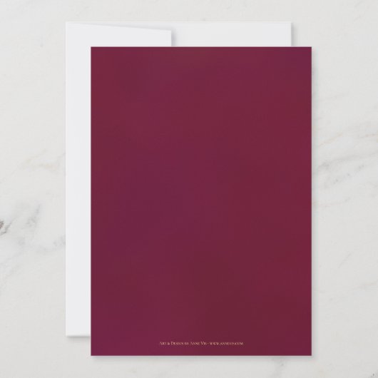 Burgundy Gold Wine Stain Verloving Invitation Kaart (Achterkant)