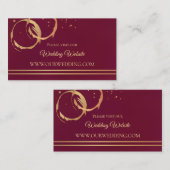 Burgundy Gold Wine Weddenschap Website Kaarten inv (Voorkant / Achterkant)