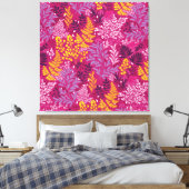 Burgundy Golden Autumn Forest Leaves Canvas Afdruk (Insitu (Slaapkamer))