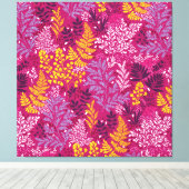 Burgundy Golden Autumn Forest Leaves Canvas Afdruk (Insitu (Houten vloer))