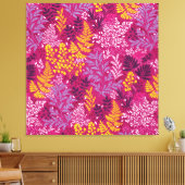 Burgundy Golden Autumn Forest Leaves Canvas Afdruk (Insitu (Woonkamer))