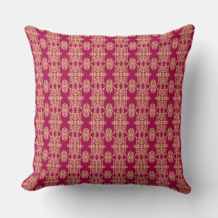 Burgundy & Golden Sand Geometric Shape Pattern Kussen