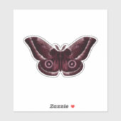 Burgundy Gothic Moth Sticker (Vel)