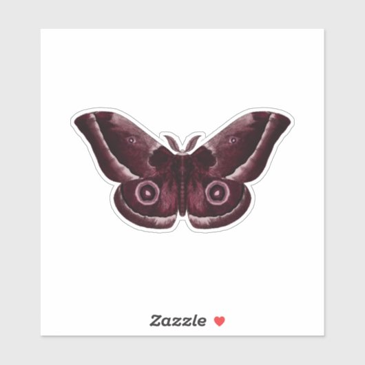 Burgundy Gothic Moth Sticker (Vel)