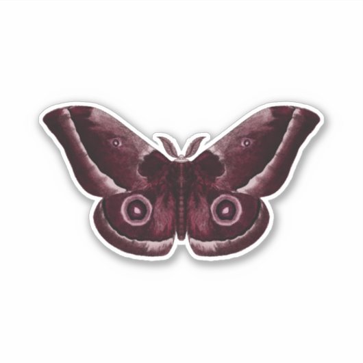 Burgundy Gothic Moth Sticker (Voorkant)