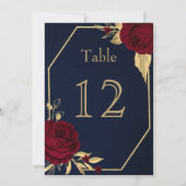 burgundy goubloemen geometrisch marinetafelnummer kaart (Voorkant)