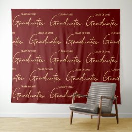 Burgundy Goud Afgestudeerden van de klas van 2024  Wandkleed