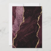 Burgundy Goud Agaat Perzik Save the Date Aankondiging (Achterkant)