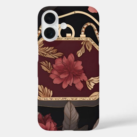 Burgundy Goud AI-kunst Case-Mate iPhone Case (Achterkant)