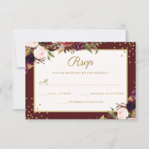 Burgundy Goud bloemig schittering