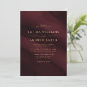 Burgundy & Goud Calligrafie Save the Date Kaart (Staand voorkant)