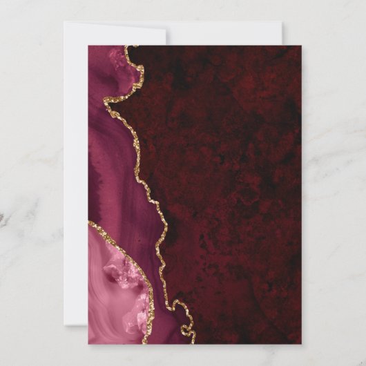 Burgundy & Goud Calligrafie Save the Date Kaart (Achterkant)