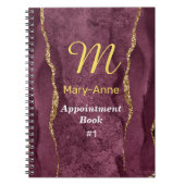 Burgundy & Goud Glitter Agate Notitieboek (Voorkant)