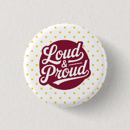 Burgundy & Goud Luid & Trotsche Moeder Steun  Ronde Button 3,2 Cm