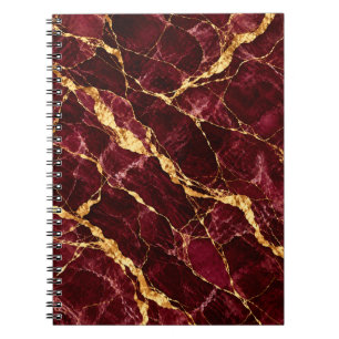 Burgundy Goud Marmer Elegantie Notitieboek