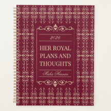 Burgundy & Goud Planner | Gepersonaliseerde Naam &