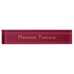 Burgundy Goud Professionele Trendy Minimalistische Naambordje