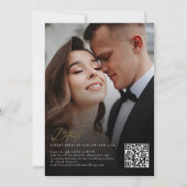 Burgundy Goud QR Code Rsvp All in one Trouwen Kaart (Achterkant)