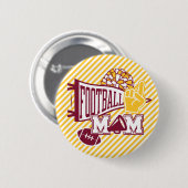 Burgundy & Goud Voetbal Moeder Ronde Button 5,7 Cm (Voorkant /achterkant)