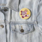 Burgundy & Goud Voetbal Moeder Ronde Button 5,7 Cm (In situ)