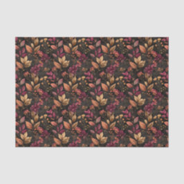 Burgundy Goud Zwarte Aquarel Botanische Bloemen Tissuepapier