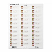 Burgundy Gouden Bloem Glitter Retouradres Label (Full Sheet)