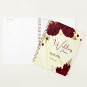 burgundy gouden bloem marble trouwen planner (Display)