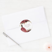 Burgundy Gouden Bloemenkroon Prinses Quinceanera Ronde Sticker (Envelop)