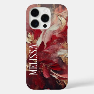 Burgundy Gouden Elegantie in Acryl met Naam iPhone 16 Pro Hoesje
