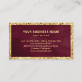 Burgundy Gouden Glitter Aangepaste Gepluimde Cake Visitekaartje (Achterkant)