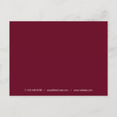 Burgundy Gouden Hart Script Bedankt Kaart (Achterkant)