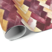 Burgundy Gouden Perzik Zigzag Kerstmis Cadeaupapier (Rol Hoek)