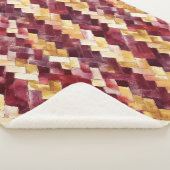 Burgundy Gouden Perzik Zigzag Kerstmis Sherpa Deken (3/4)