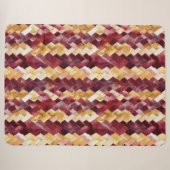 Burgundy Gouden Perzik Zigzag Kerstmis Sherpa Deken (Voorkant (horizontaal))