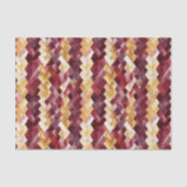 Burgundy Gouden Perzik Zigzag Kerstmis Tissuepapier (Voorkant)