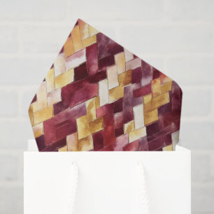 Burgundy Gouden Perzik Zigzag Kerstmis Tissuepapier