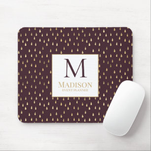 Burgundy Gouden Regendruppel Modern Modieus Monogr Muismat