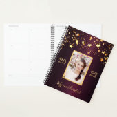 Burgundy gouden sterren foto 2027 planner (Display)